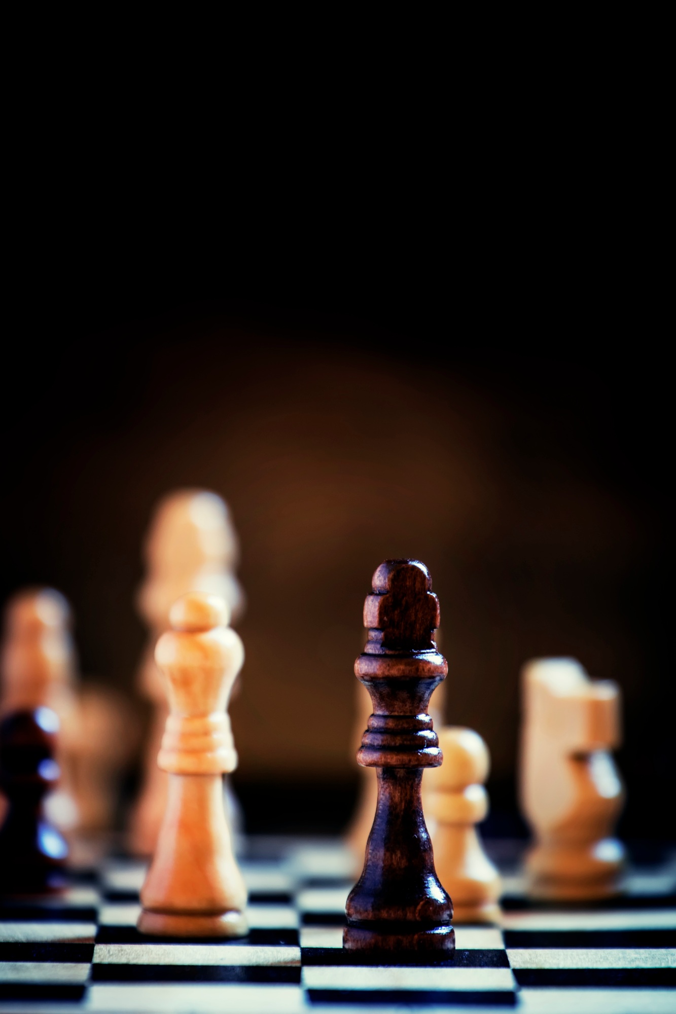 Chess pieces on a chessboard